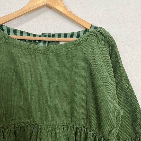 Anthropologie Maeve Green Maria babydoll Button-Back Blouse Women's Size Small - Picture 3 of 5